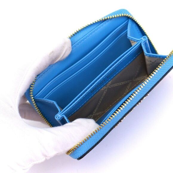 NWT Michael Kors Jet Set Pebble Leather ID Card Coin Wallet South Pacific - Picture 6 of 7